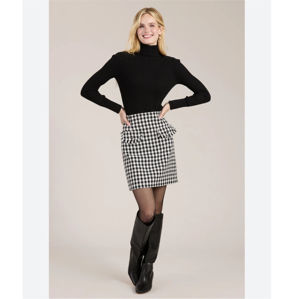 TYLER BOE ASHLEY Check Skirt Black/White NWT - Picture 3 of 15